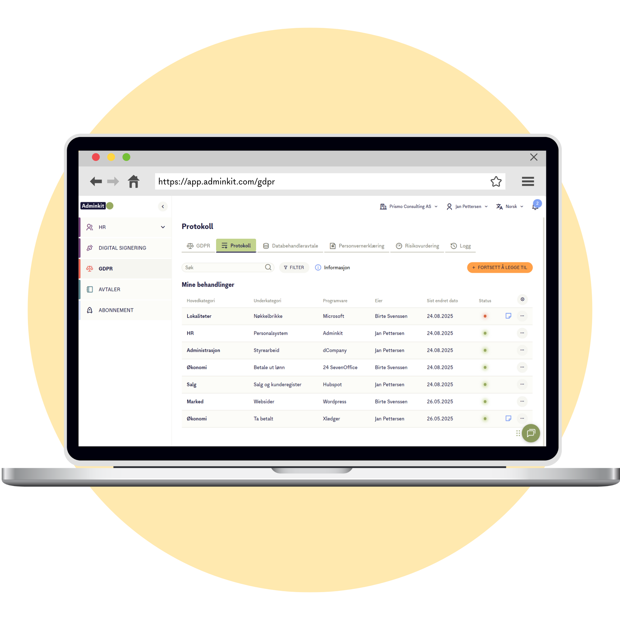 Adminkit GDPR Screen 2