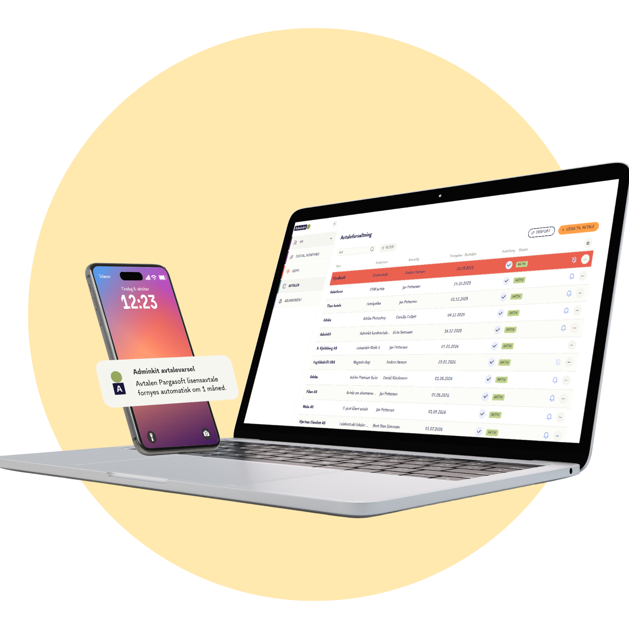 Adminkit avtaler