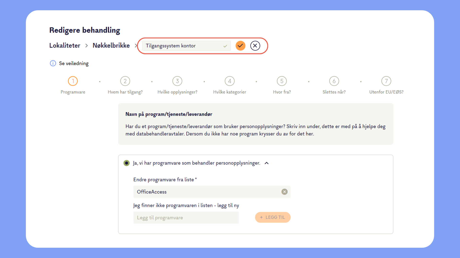 Endre navn behandling