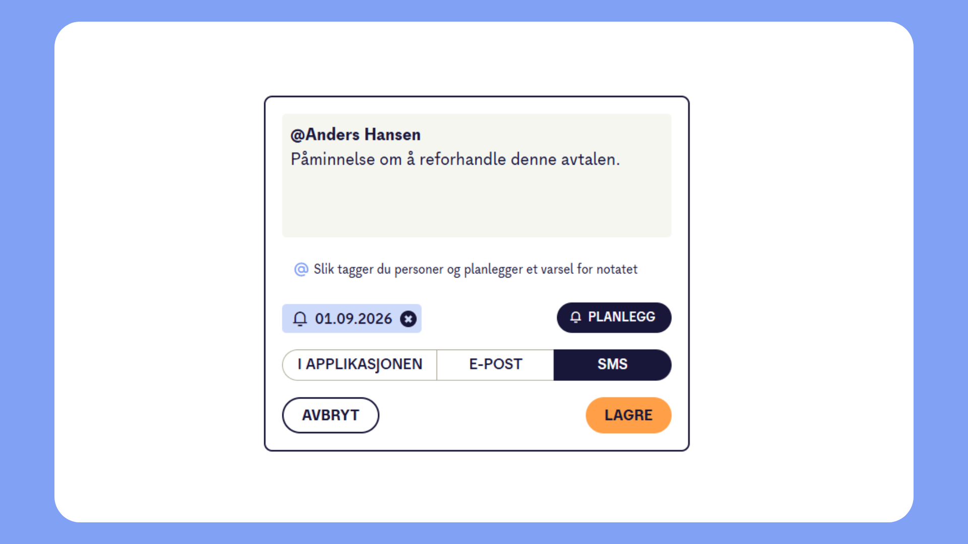 Notater og varsler avtaler